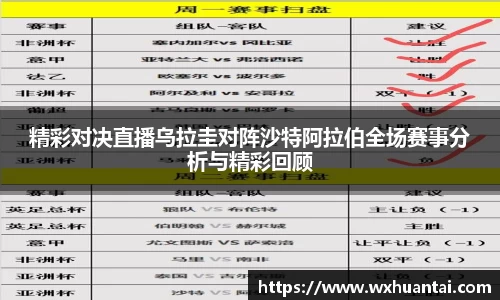 精彩对决直播乌拉圭对阵沙特阿拉伯全场赛事分析与精彩回顾